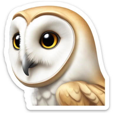 Barn owl with unicorn horn sticker