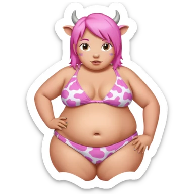  fat tan hucow pink hair nicki minaj with inflated belly sticker