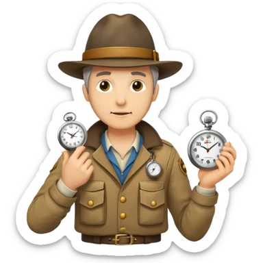 Explorer with pocket watch sticker