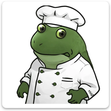 bufo in a chef coat sticker