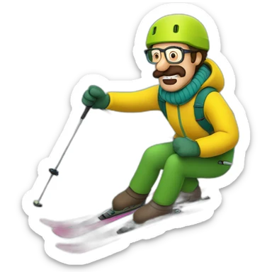Ned Flanders skiing sticker
