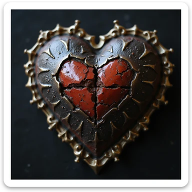 gothic heart, shattered, photorealistic, ornate, dark, elegant, high detail sticker