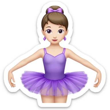 ballerina wearing a purple tutu sticker