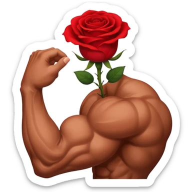 muscle arm with flower sticker
