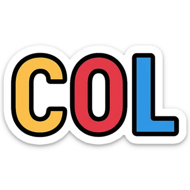 Col as a lineal color icon, clean outlines, touch of color, modern professional look sticker
