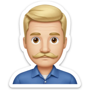 Brushed back hair and mustache  sticker