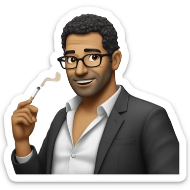 Yonatan Barak the stand-up artist with a cigarette sticker