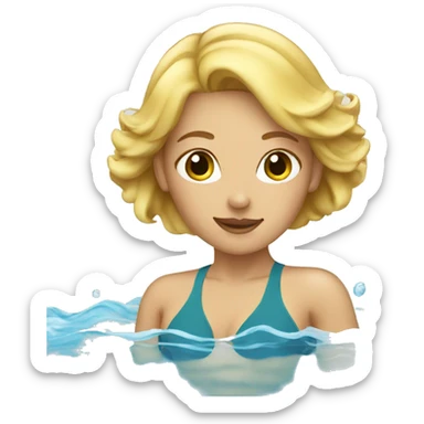 woman blonde swimming sticker