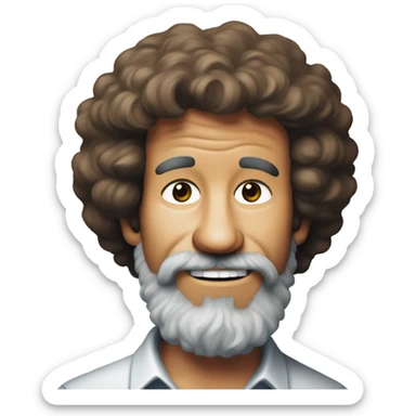 bob ross painting somtihng sticker