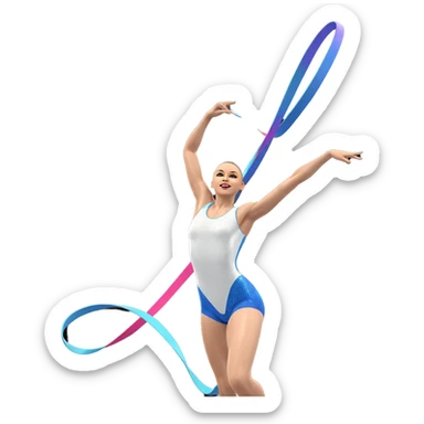 gymnast in elegant leotard sticker