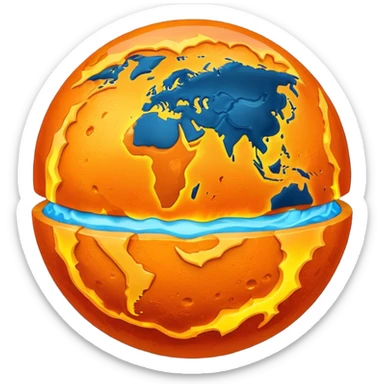 Planet Earth core and crust sticker