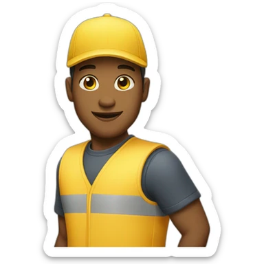 delivery boy yellow cap sticker