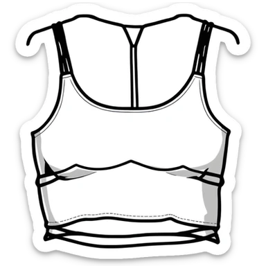 Black strappy cut out cropped tank top  sticker