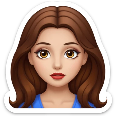 Girl with makeup and brown long hair sticker