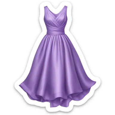 Realistic silk lilac dress isolated sticker