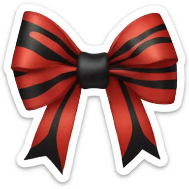 Red and black cheer bow sticker