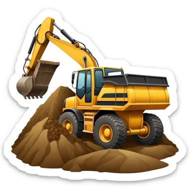 Excavator dirt dump truck sticker