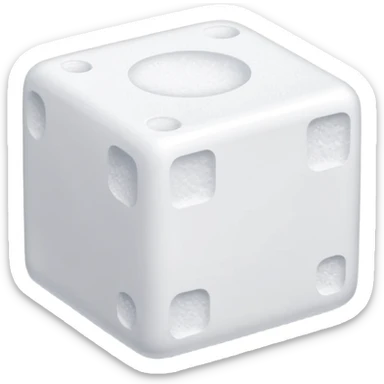 sugar cube, simple, white, single cube, soft shadow sticker