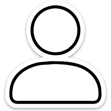 contour image of a person, icon, no fill, outline style, no text sticker