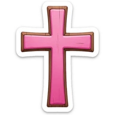 pink cross sticker