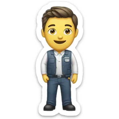 La pulga vestido de trabajador zf sticker