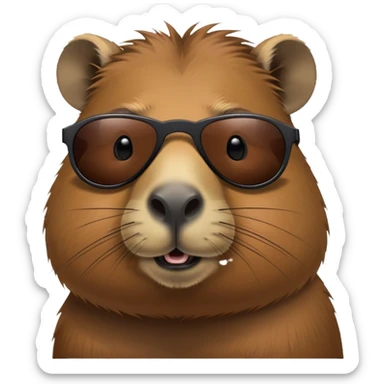 capybara with dark stylish sunglasses sticker