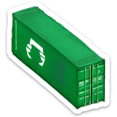 green cargo container sticker
