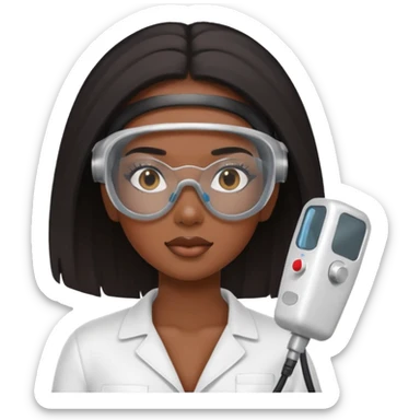 black girl doing laser hair removal sticker