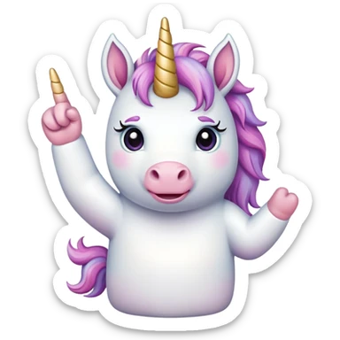 unicorn sticking up middle finger  sticker