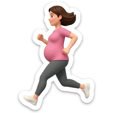 pregnant women runinng sticker