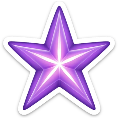 Purple void star that looks ethereal and only has four points sticker