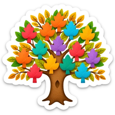 family tree card sticker