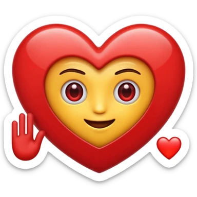 Un emoji qui fait un clin d’œil et mélangé à un cœur rouge iPhone  sticker