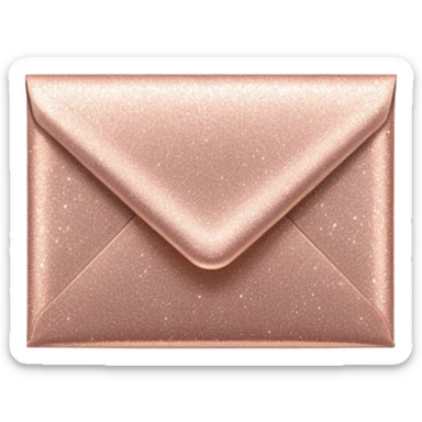 Realistic rose gold glittery envelope sticker