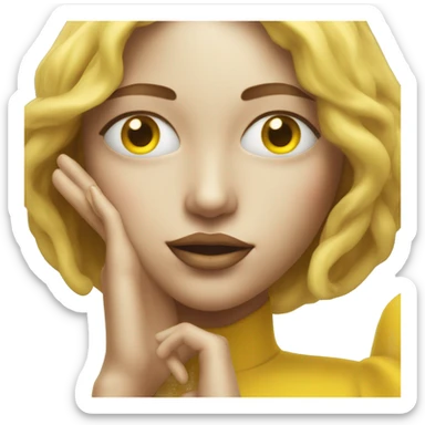 yellow skinned figure with eyes closed make it show its nails like the original photo I sent  sticker