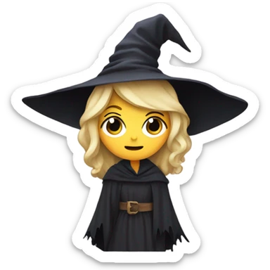 witch with blonde hair crazy sticker