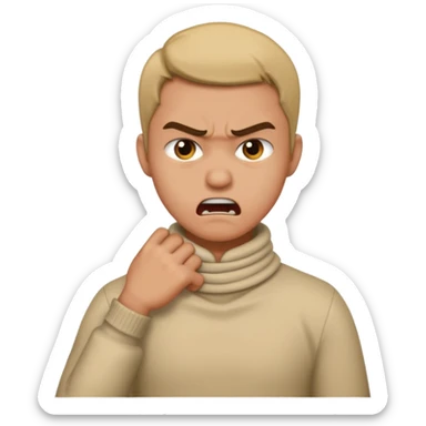 someone grabbing their neck and acting angry sticker