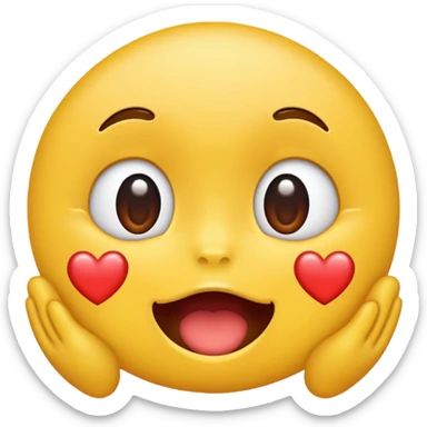 drool emoji blushing with heart eyes sticker