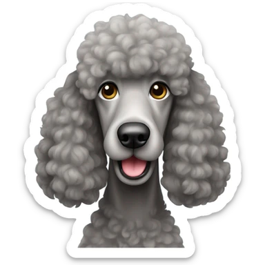 Gray standard poodle sticker