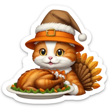 Thanksgiving turkey cat sticker