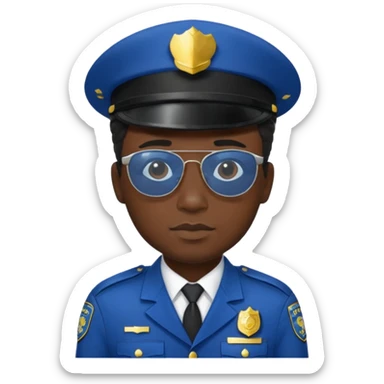 man police black dress with hair style and hats and sun glasses  sticker