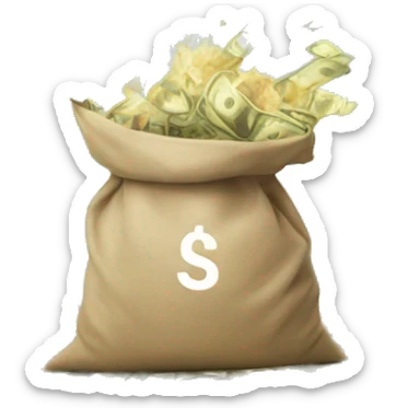 bags of cash exploding sticker