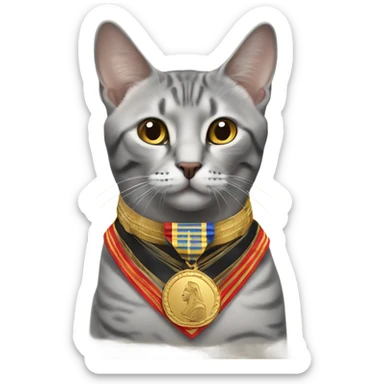 War veteran General Egyptian Mau with medals sticker
