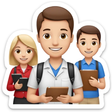 Student Leader + clipboard, Tour Group. sticker