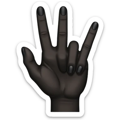 A black hand and the thumb, index and middelfinger are stretched (to say yvl) sticker