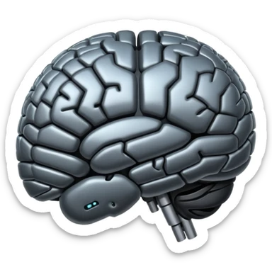   Create an emoji in which it is representing AI brain in black color professional and luxury  AI sticker