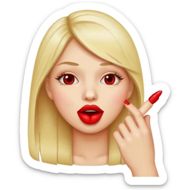 una boca mordiendo un dedo sticker