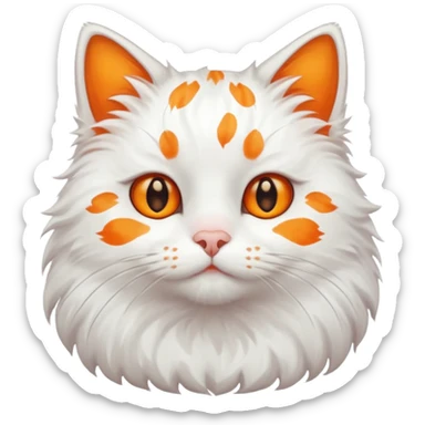 gato blanco con manchas naranjas aesthetic sticker