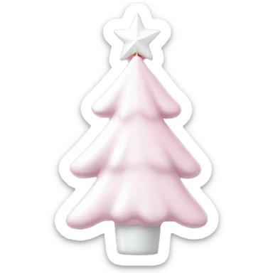 Light pink Christmas gifts under a white Christmas tree  sticker
