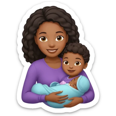 Black woman rocking her baby sticker